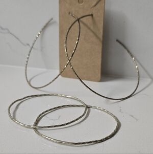 Twisted Golden Hoop Earrings & Bracelets